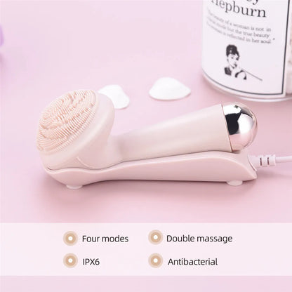 Electric Facial Cleansing Brush & Roller Massage